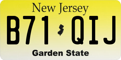 NJ license plate B71QIJ