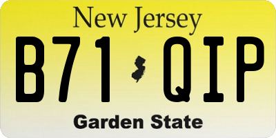 NJ license plate B71QIP