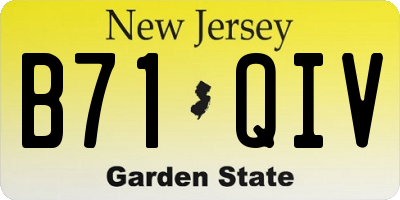 NJ license plate B71QIV