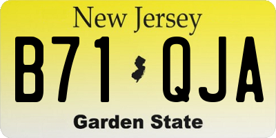 NJ license plate B71QJA