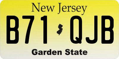 NJ license plate B71QJB