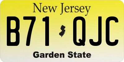 NJ license plate B71QJC
