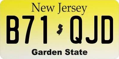 NJ license plate B71QJD