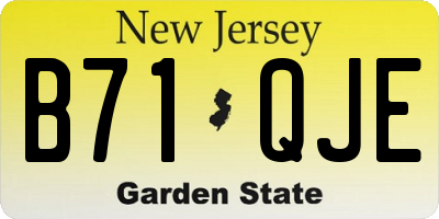 NJ license plate B71QJE