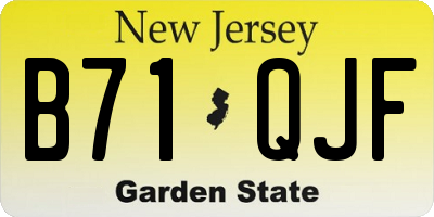 NJ license plate B71QJF
