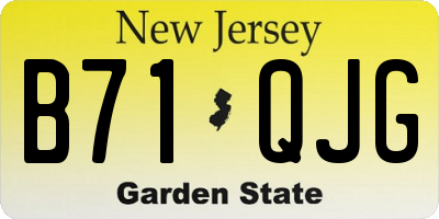 NJ license plate B71QJG