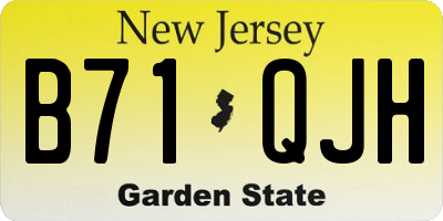 NJ license plate B71QJH