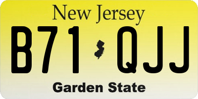 NJ license plate B71QJJ