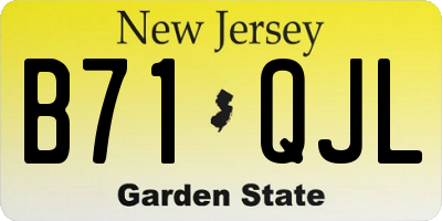 NJ license plate B71QJL