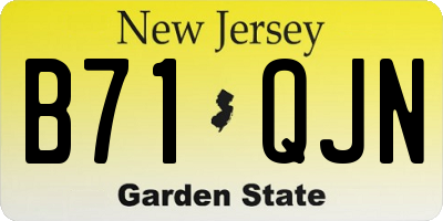 NJ license plate B71QJN