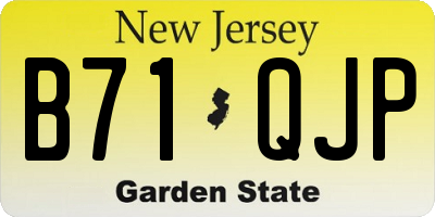 NJ license plate B71QJP