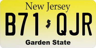 NJ license plate B71QJR