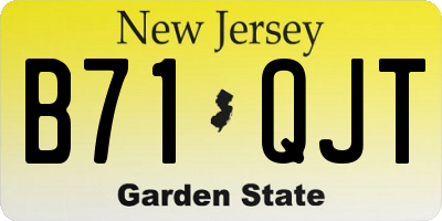 NJ license plate B71QJT