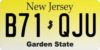 NJ license plate B71QJU