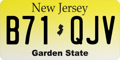 NJ license plate B71QJV