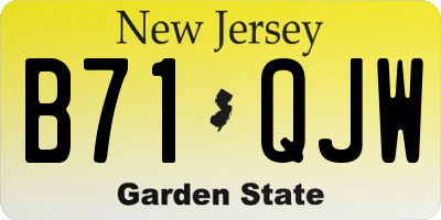 NJ license plate B71QJW