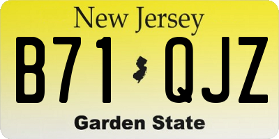 NJ license plate B71QJZ