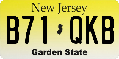 NJ license plate B71QKB