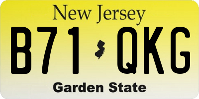 NJ license plate B71QKG