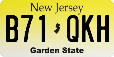 NJ license plate B71QKH