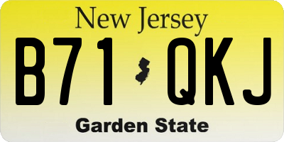 NJ license plate B71QKJ