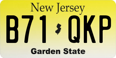 NJ license plate B71QKP