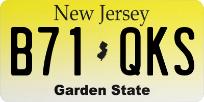 NJ license plate B71QKS