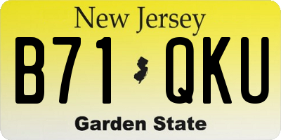 NJ license plate B71QKU