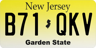 NJ license plate B71QKV