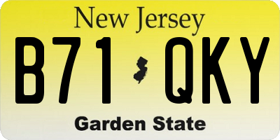 NJ license plate B71QKY