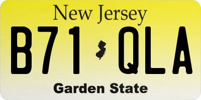 NJ license plate B71QLA