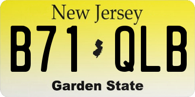 NJ license plate B71QLB