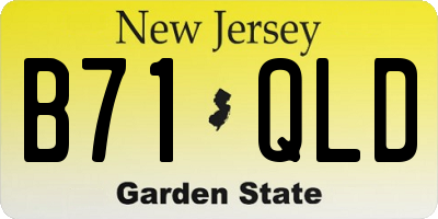 NJ license plate B71QLD