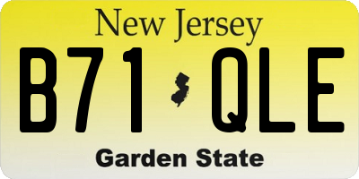 NJ license plate B71QLE