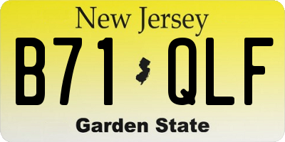 NJ license plate B71QLF