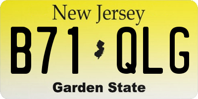 NJ license plate B71QLG