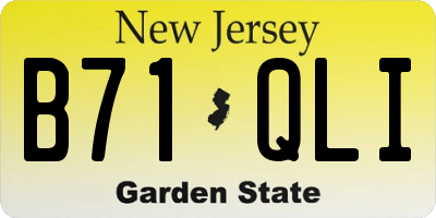NJ license plate B71QLI