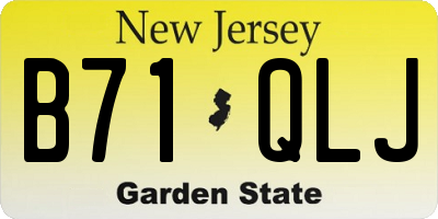 NJ license plate B71QLJ