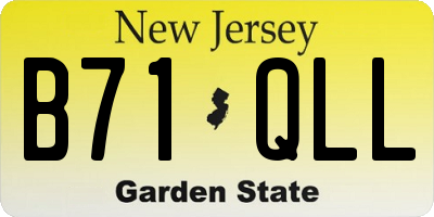 NJ license plate B71QLL