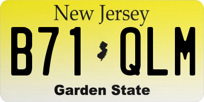 NJ license plate B71QLM