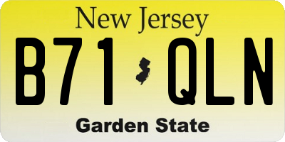 NJ license plate B71QLN