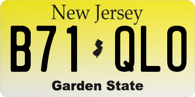 NJ license plate B71QLO