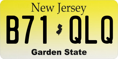 NJ license plate B71QLQ