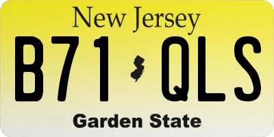 NJ license plate B71QLS