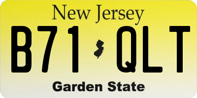 NJ license plate B71QLT