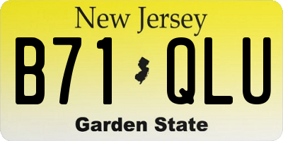 NJ license plate B71QLU