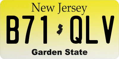 NJ license plate B71QLV