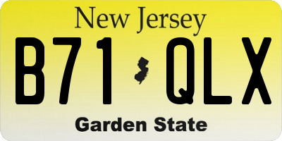 NJ license plate B71QLX