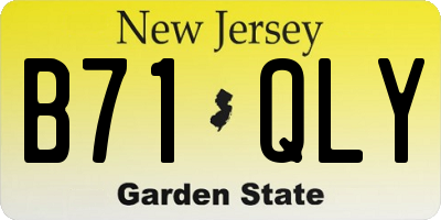 NJ license plate B71QLY