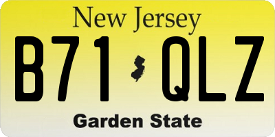 NJ license plate B71QLZ